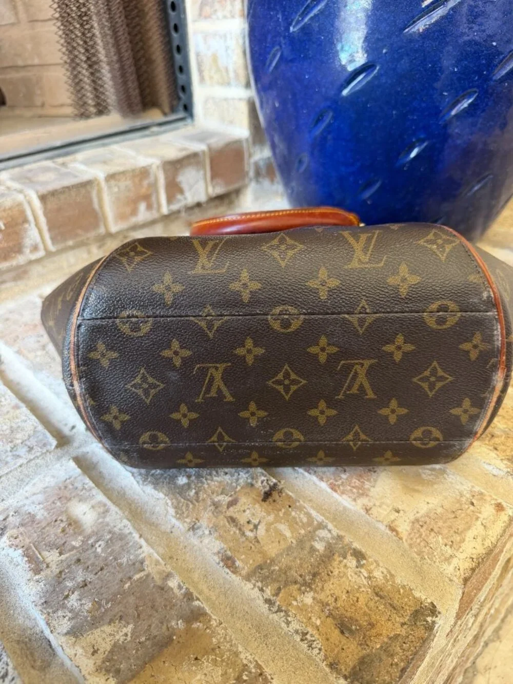 Louis vuitton ellipse bag MM vintage leather classic monogram print brown *read*